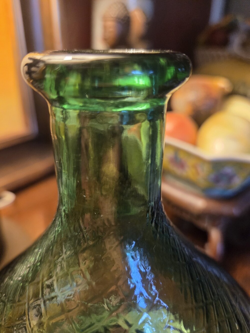 Empoli Green Diamond Point Squat Genie Decanter - Picture 5 of 9